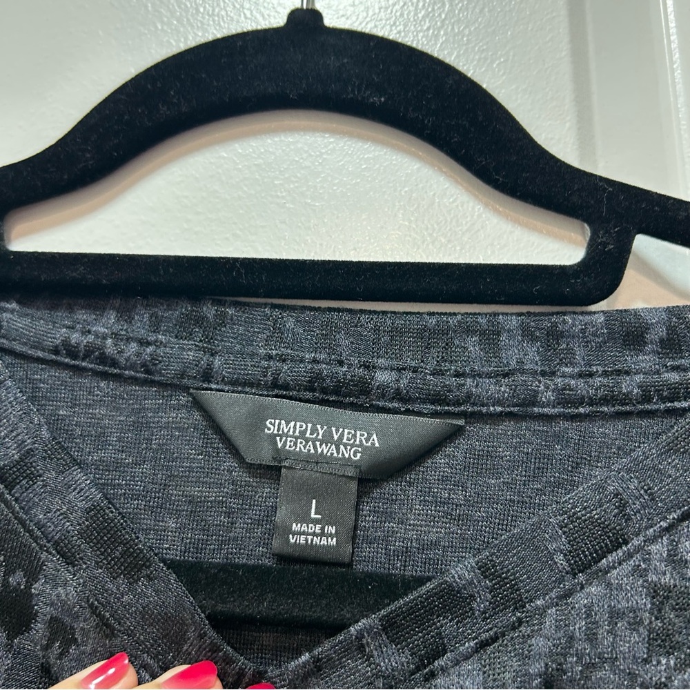 Simply Vera Vera Wang Womens Top Gray Long Sleeve Knit Size Large - Picture 13 of 16